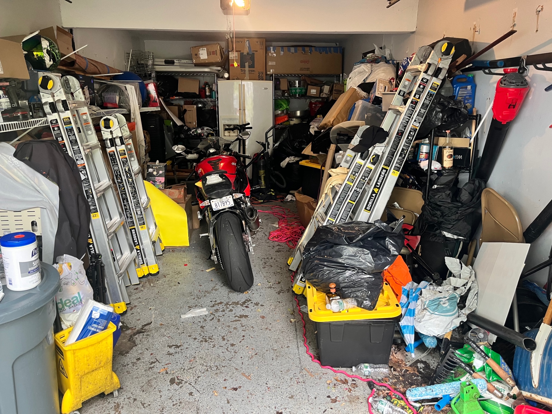 Garage & workspace cleaning — before
